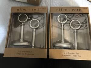 Allen + Roth 4 Pack Brushed Nickel Curtain Rod Bracket NEW Hardware